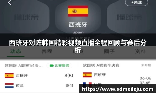 西班牙对阵韩国精彩视频直播全程回顾与赛后分析